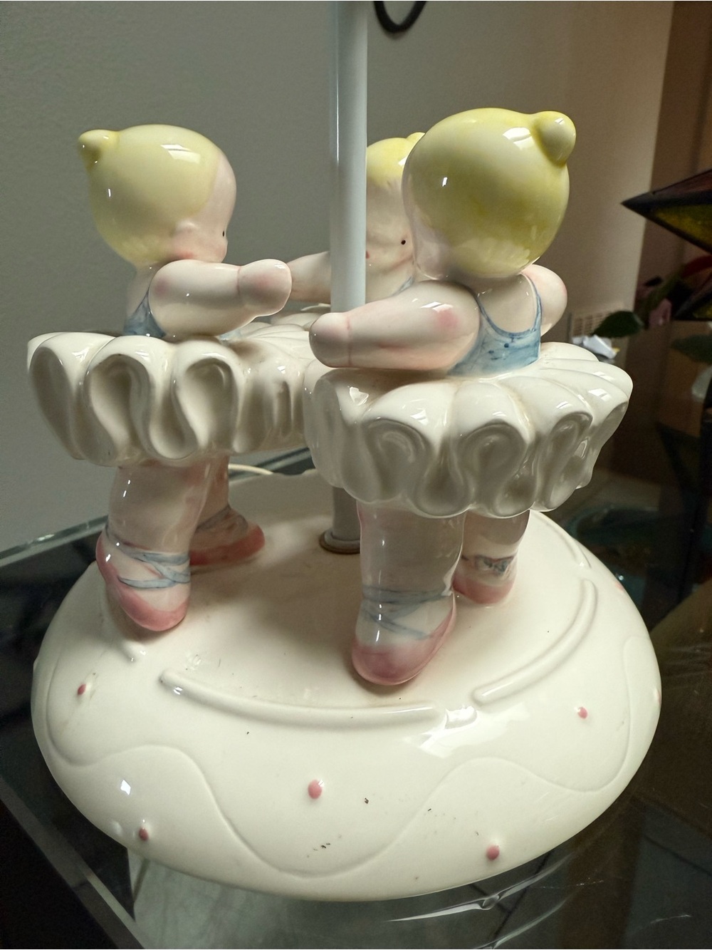 Vintage childs nursery lamp ceramic ballet dancer Michel Charapente kids